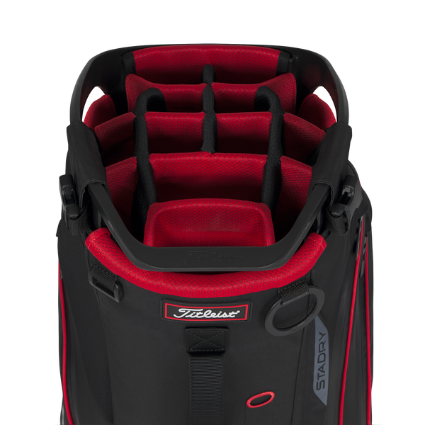 Titleist Hybrid 14 STADRY Vattentät golfbag - Black/Black/Red