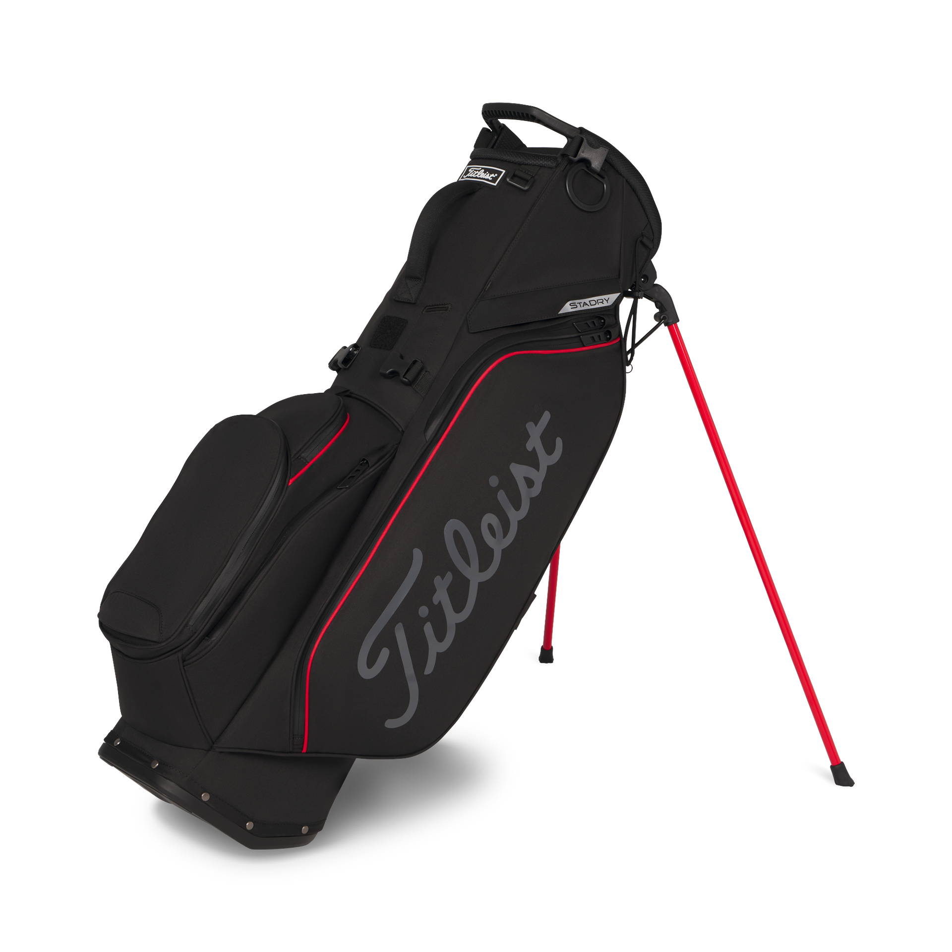 Titleist Players S5 STADRY Vattentät golfbag - Black/Red/Graphite | Golfrummet