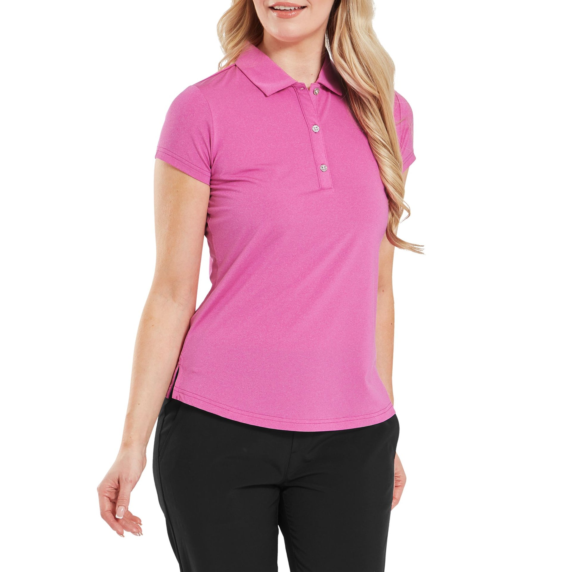 Footjoy Cap Sleeve Lisle - Heather Hot Pink