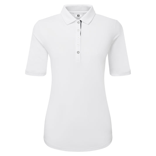 Footjoy Half Sleeve Ruched Lisle - White