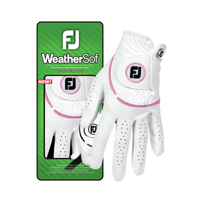 Footjoy WeatherSof - White/Pink Dam