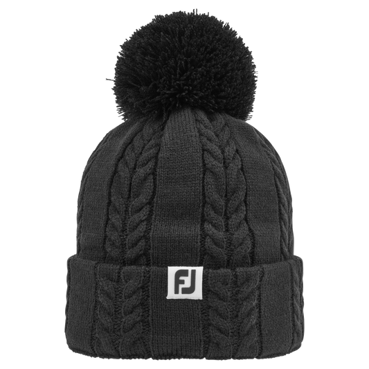 Footjoy WOMEN'S CABLE KNIT BOBBLE - Black