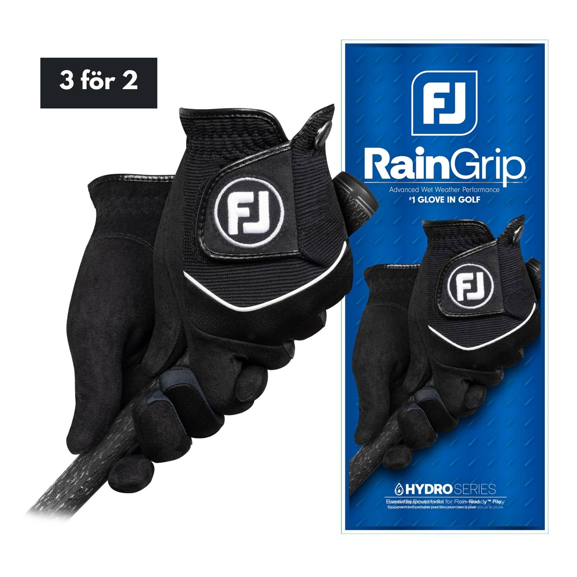 Footjoy RainGrip - Pairs - Black Herr