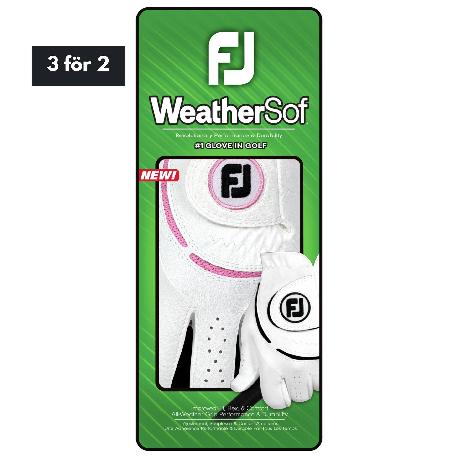 Footjoy-naisten WeatherSof - White/Pink