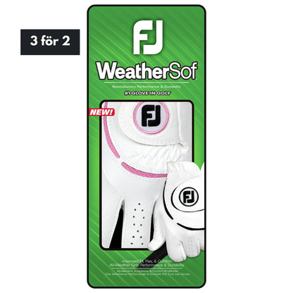 Footjoy WeatherSof - White/Pink Dam